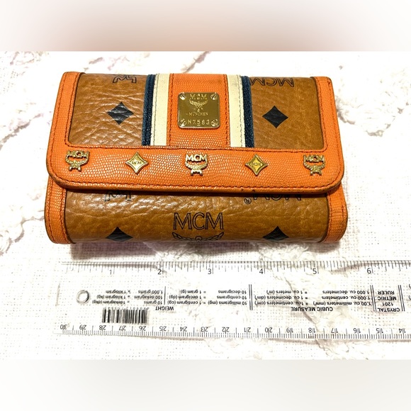 Preloved 💯 MCM Web Monogram Trifold Medium Wallet - Picture 5 of 16